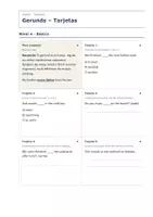Vista previa - Tarjetas / Manipulativos - Gerunds – Tarjetas de inglés 3º ESO - página 1