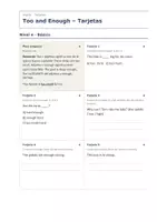 Vista previa - Tarjetas / Manipulativos - Too and Enough – Tarjetas de inglés 3º ESO - página 1