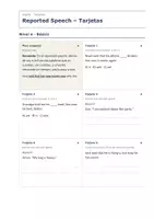 Vista previa - Tarjetas / Manipulativos - Reported Speech – Tarjetas de inglés 4º ESO - página 1