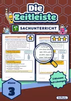Vorschau - Arbeitsblätter - Zeitleiste Klasse 3 | Jahrzehnt, Jahrhundert und Spuren von früher | mit Lösungen - Deckblatt