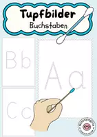 Vorschau - Mal- und Bastelvorlagen - Materialpaket Tupfbilder Tupfen mit Wattestäbchen Fördermaterial Feinmotorik - Seite 1