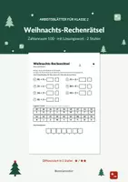 Vorschau - Arbeitsblätter - Weihnachts-Rechenrätsel Zahlenraum 100 Klasse 2 - Deckblatt