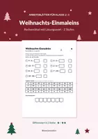 Vorschau - Arbeitsblätter - Weihnachts-Einmaleins-Rätsel mit Lösungswort Kl. 2–3 - Deckblatt