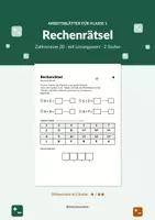 Vorschau - Arbeitsblätter - Rechenrätsel Zahlenraum 20 Klasse 1 - Deckblatt
