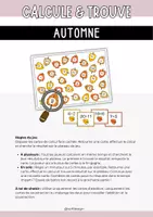 Aperçu - Jeux - Jeu de maths d’automne - additions et soustractions jusqu’à 30 - Page 1