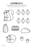 Aperçu - Matériel pour travaux manuels / dessin - Bricolage d’automne - créer un paysage à colorier et découper - Page 1