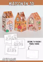 Aperçu - Matériel pour travaux manuels / dessin - Bricolage d’automne - 4 maisons en 3D à fabriquer - Page de couverture