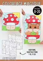 Aperçu - Feuilles d'exercices - Maths d’automne - 6 coloriages magiques à fabriquer - Page de couverture