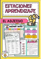 Vista previa - Hojas de trabajo - Estaciones: Los adjetivos - Portada