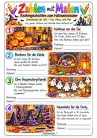 Vorschau - Arbeitsblätter - Zahlen mit Malen Halloween Halloweenzauber – Rechenbilder & Rechengeschichten Zahlenraum bis 100 - Seite 3