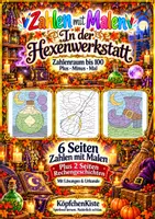 Vorschau - Arbeitsblätter - Zahlen mit Malen Halloween In der Hexenwerkstatt – Rechenbilder & Rechengeschichten Zahlenraum bis 100 - Deckblatt