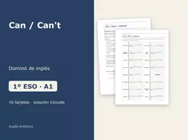 Vista previa - Juegos / Gamificación - Can / Can't – Dominó de inglés 1º ESO - Portada