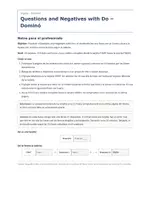 Vista previa - Juegos / Gamificación - Questions and Negatives with Do – Dominó de inglés 1º ESO - página 1