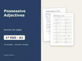 Vista previa - Juegos / Gamificación - Possessive Adjectives – Dominó de inglés 1º ESO - Portada