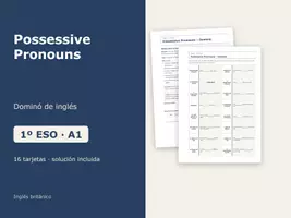 Vista previa - Juegos / Gamificación - Possessive Pronouns – Dominó de inglés 1º ESO - Portada