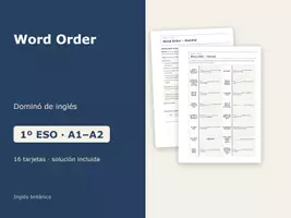 Vista previa - Juegos / Gamificación - Word Order – Dominó de inglés 1º ESO - Portada