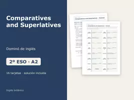 Vista previa - Juegos / Gamificación - Comparatives and Superlatives – Dominó de inglés 2º ESO - Portada