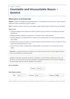 Vista previa - Juegos / Gamificación - Countable and Uncountable Nouns – Dominó de inglés 2º ESO - página 1