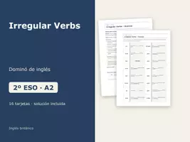 Vista previa - Juegos / Gamificación - Irregular Verbs – Dominó de inglés 2º ESO - Portada