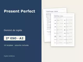 Vista previa - Juegos / Gamificación - Present Perfect – Dominó de inglés 2º ESO - Portada