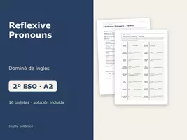 Vista previa - Juegos / Gamificación - Reflexive Pronouns – Dominó de inglés 2º ESO - Portada