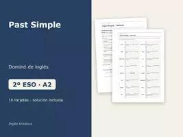 Vista previa - Juegos / Gamificación - Past Simple – Dominó de inglés 2º ESO - Portada