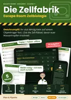 Vorschau - Arbeitsblätter - Die Zellfabrik: Escape Room Biologie Klasse 7 - Rätselkarten + digitale Code-Eingabe | Mikroskop, Pflanzenzelle, Tierzelle, Einzeller - Deckblatt