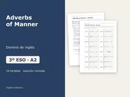 Vista previa - Juegos / Gamificación - Adverbs of Manner – Dominó de inglés 3º ESO - Portada
