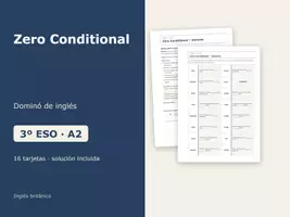 Vista previa - Juegos / Gamificación - Zero Conditional – Dominó de inglés 3º ESO - Portada