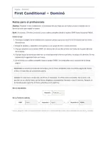 Vista previa - Juegos / Gamificación - First Conditional – Dominó de inglés 3º ESO - página 1