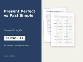 Vista previa - Juegos / Gamificación - Present Perfect vs Past Simple – Dominó de inglés 3º ESO - Portada