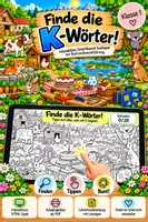 Vorschau - Arbeitsblätter - Finde die K-Wörter! Interaktives Smartboard Suchspiel! - Deckblatt