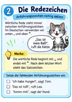 Vorschau - Arbeitsblätter - Wörtliche Rede – 8 Lernkarteiblätter zum Austeilen - Seite 1
