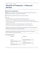 Vista previa - Hojas de trabajo - Adverbs of Frequency – Fichas por parejas de inglés 1º ESO - página 1