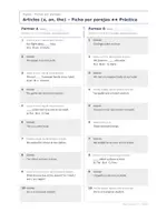 Vista previa - Hojas de trabajo - Articles (a, an, the) – Fichas por parejas de inglés 1º ESO - página 3
