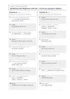 Vista previa - Hojas de trabajo - Questions and Negatives with Do – Fichas por parejas de inglés 1º ESO - página 2