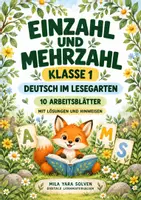 Vorschau - Arbeitsblätter - Einzahl und Mehrzahl Klasse 1 – Lesegarten | Deutsch Klasse 1 | 10 Arbeitsblätter als PDF - Deckblatt