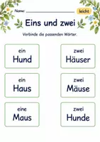 Vorschau - Arbeitsblätter - Einzahl und Mehrzahl Klasse 1 – Lesegarten | Deutsch Klasse 1 | 10 Arbeitsblätter als PDF - Seite 1