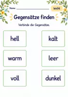 Vorschau - Arbeitsblätter - Gegensätze finden Klasse 1 – Lesegarten | Deutsch Klasse 1 | 10 Arbeitsblätter als PDF - Seite 3