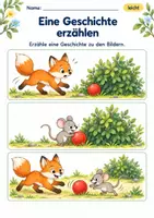 Vorschau - Arbeitsblätter - Bildergeschichten erzählen Klasse 1 – Lesegarten | Deutsch Klasse 1 | 10 Arbeitsblätter als PDF - Seite 1