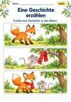 Vorschau - Arbeitsblätter - Bildergeschichten erzählen Klasse 1 – Lesegarten | Deutsch Klasse 1 | 10 Arbeitsblätter als PDF - Seite 3