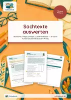 Vorschau - Unterrichtsreihen - Sachtexte auswerten – Klasse 4 – Übungsheft - Deckblatt