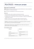 Vista previa - Hojas de trabajo - Fichas por parejas (1 de 3) – Paquete de inglés 1º ESO - página 1