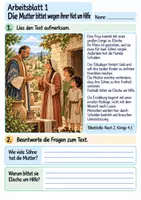 Vorschau - Arbeitsblätter - Elischa und das Öl der Witwe | Religion Klasse 4 Arbeitsblätter | Evangelische Religionslehre | 10 Arbeitsblätter als PDF - Seite 1