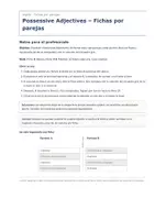 Vista previa - Hojas de trabajo - Possessive Adjectives – Fichas por parejas de inglés 1º ESO - página 1