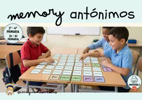 Vista previa - Juegos / Gamificación - Juego Memoria de Antónimos / Joc de Memòria d'Antònims - Solucionario - Portada