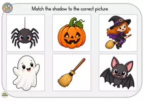 Vorschau - Arbeitsblätter - Halloween Materialpaket Englisch: Wort-Bild-Zuordnung, Schattenbilder & Klettaufgaben | Leseförderung - Seite 1