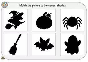 Vorschau - Arbeitsblätter - Halloween Materialpaket Englisch: Wort-Bild-Zuordnung, Schattenbilder & Klettaufgaben | Leseförderung - Seite 3