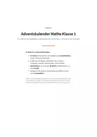 Vorschau - Arbeitsblätter - Adventskalender Mathe Klasse 1 | 24 Türchen Zahlenraum 20 | Rätsel mit Lösungen - Seite 1