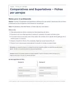 Vista previa - Hojas de trabajo - Comparatives and Superlatives – Fichas por parejas de inglés 2º ESO - página 1